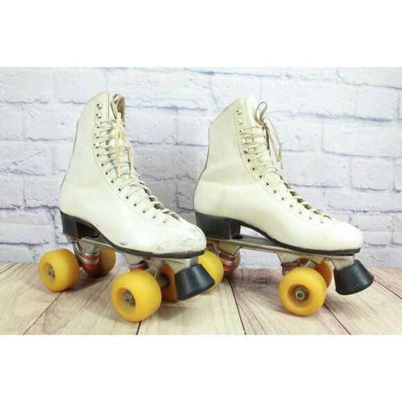 Vintage Riedell Sure Grip Skates Leather White Size 12 Inch - Picture 5 of 12